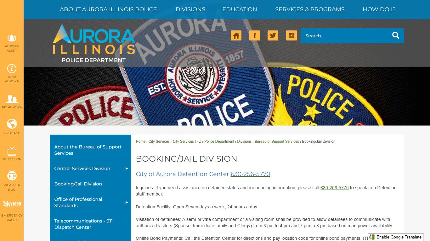 Booking/Jail Division | Aurora, IL